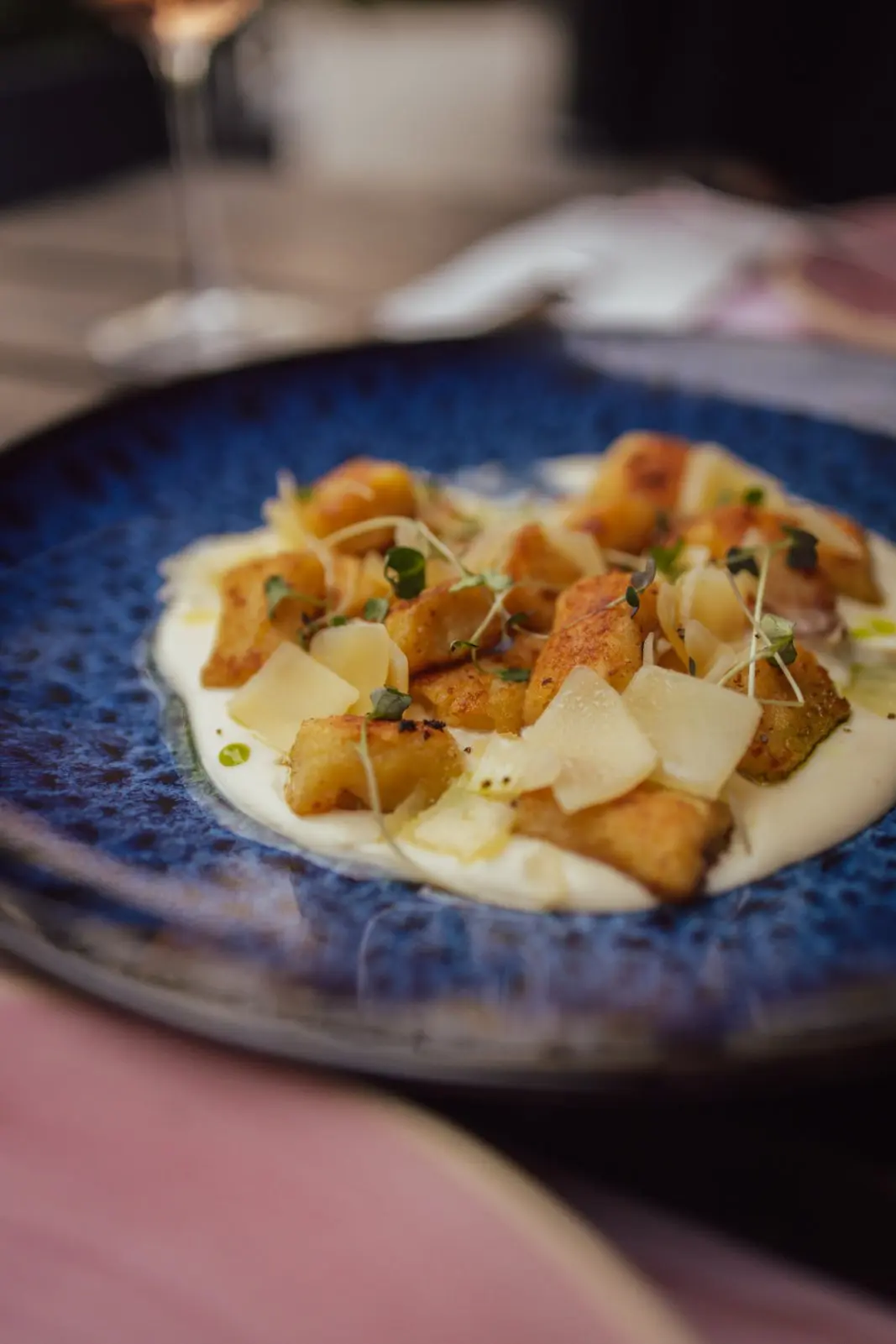 Homemade gnocchi with aromatic sauce